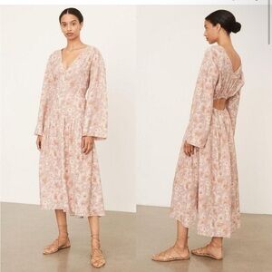 Vince Dahlia Floral Open Back Dress Small